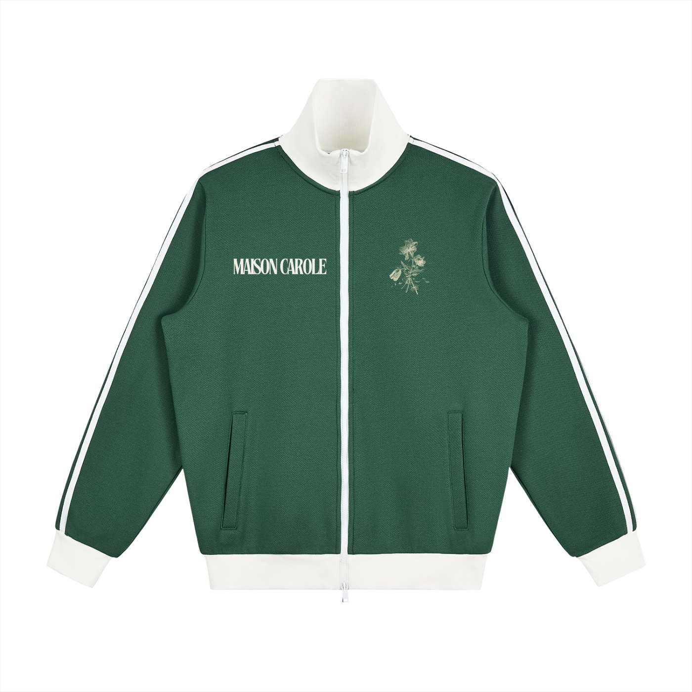 Contrast Side Stripe Fleece Track Jacket