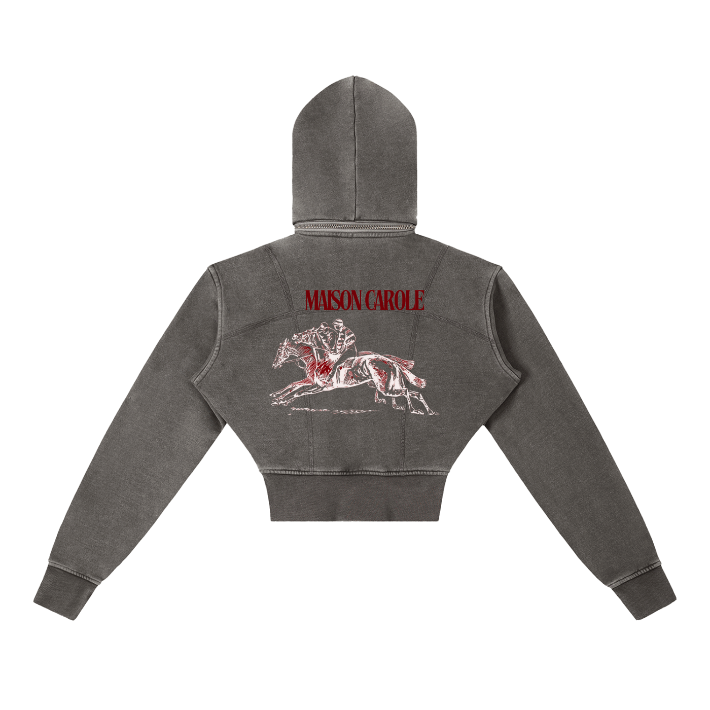 Vintage Washed Cropped Fleece Hoodie
