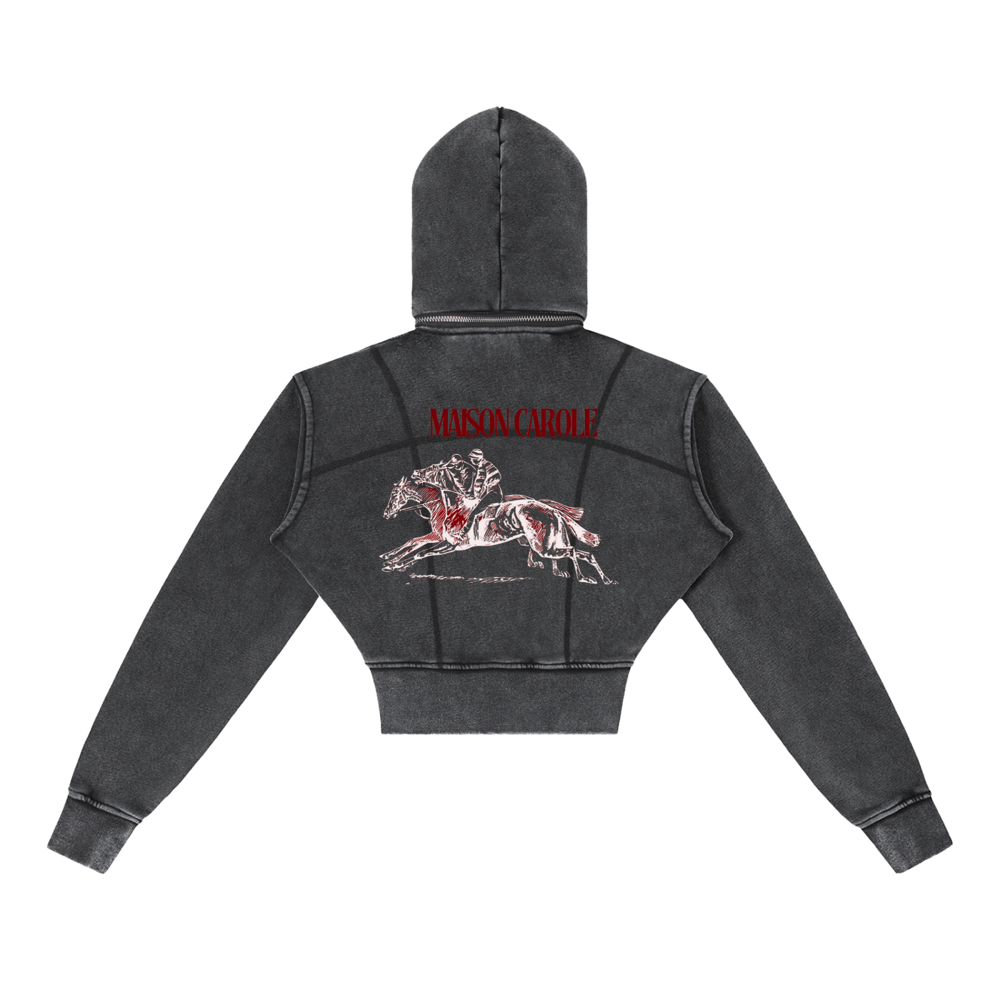 Vintage Washed Cropped Fleece Hoodie