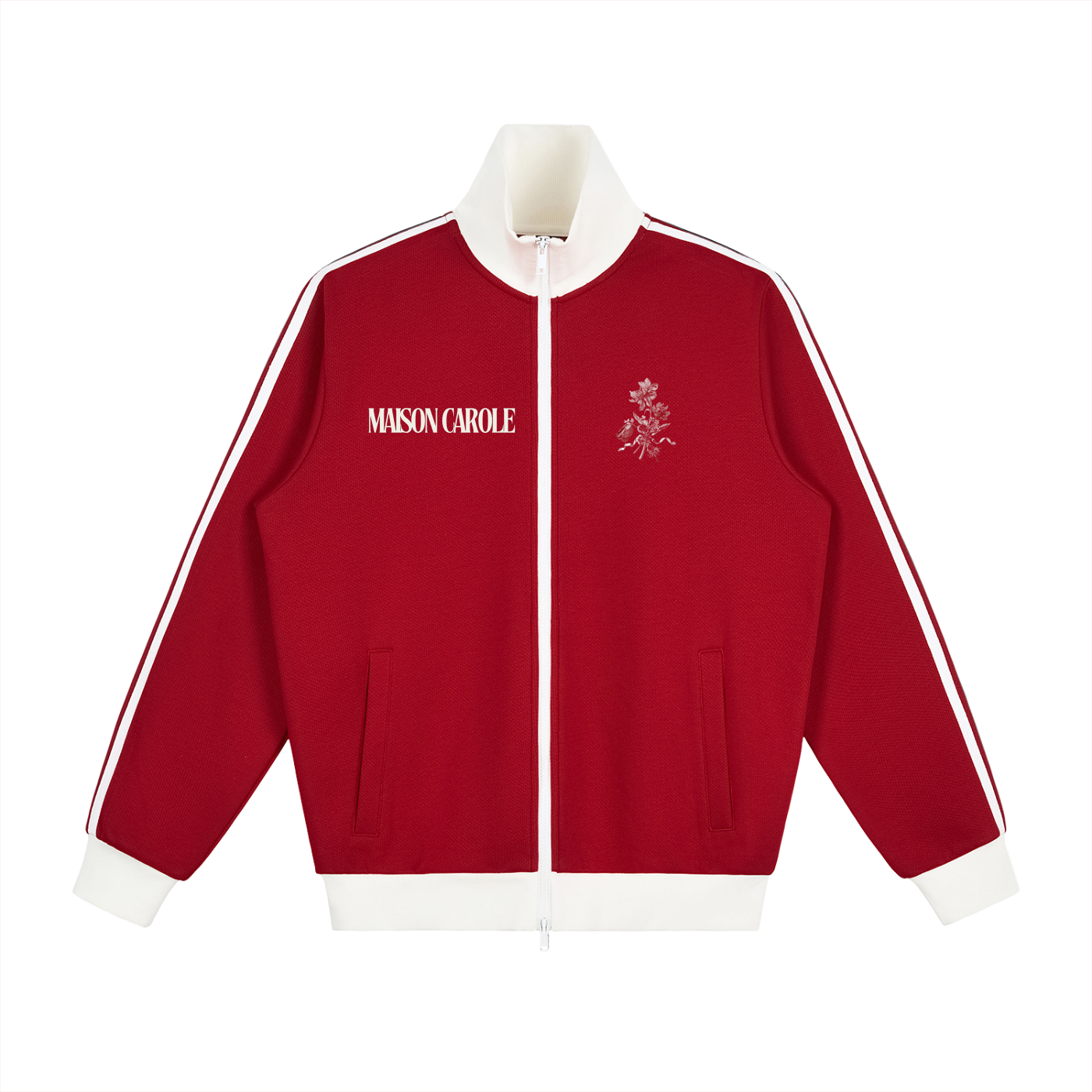 Contrast Side Stripe Fleece Track Jacket