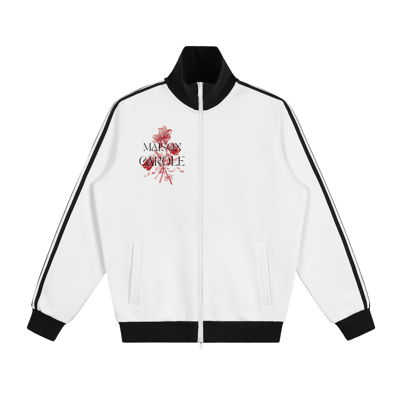 Contrast Side Stripe Fleece Track Jacket